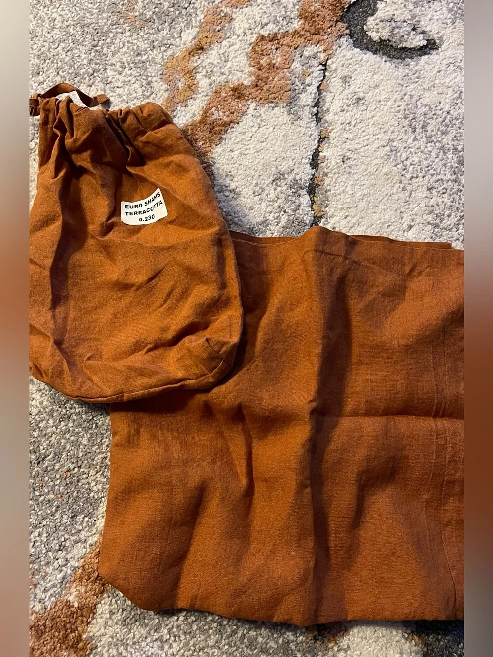 NWT Quince European Linen Euro Sham, 26 X 26 (Terracotta)